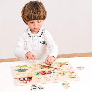 Peg Puzzle - Farm - 16 pieces - FSC® 100%-certified wood